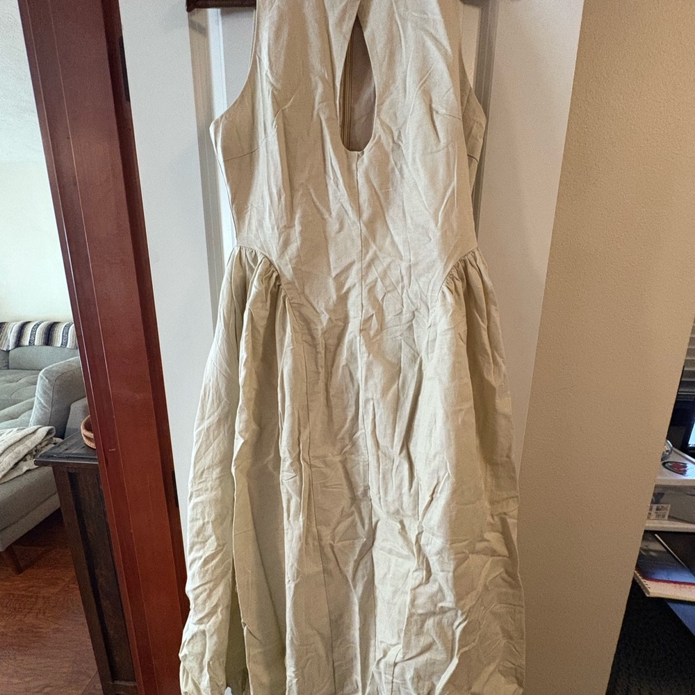 Commense Cream Halter A-Line Midi Dress Never Worn